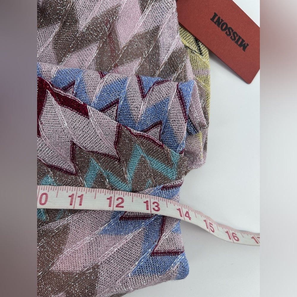 NWT  Missoni Zig Zag Faux Wrap Multicolor Midi Dress Size IT 40 US S - Picture 16 of 16
